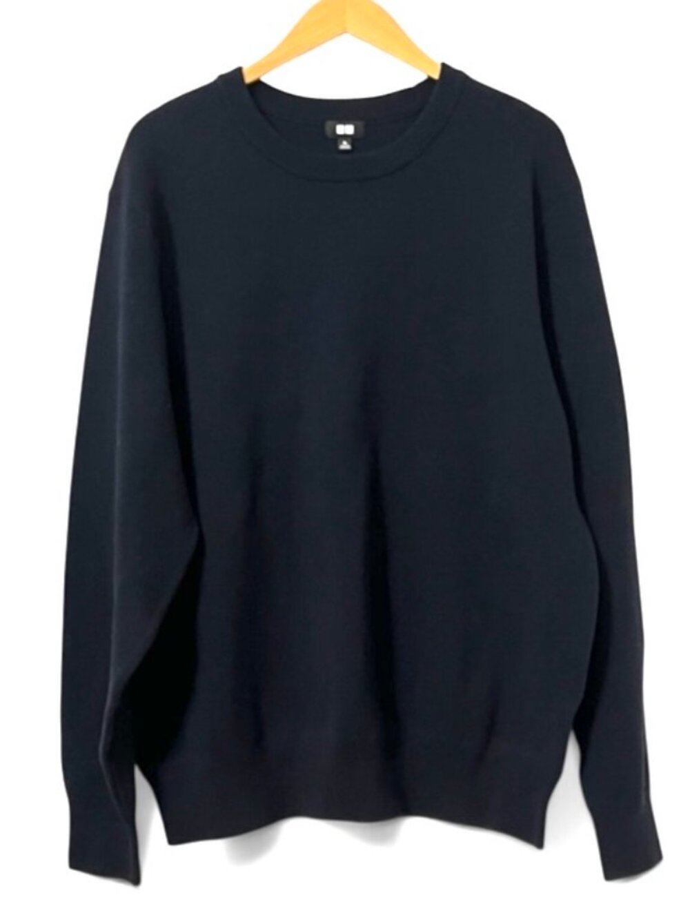 Uniqlo Navy Crewneck Long Sleeve Knit Sweater Men Size XL Minimalist Academia